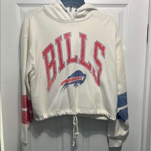 47 Women's Cream Hoodie with Red and Blue Accents